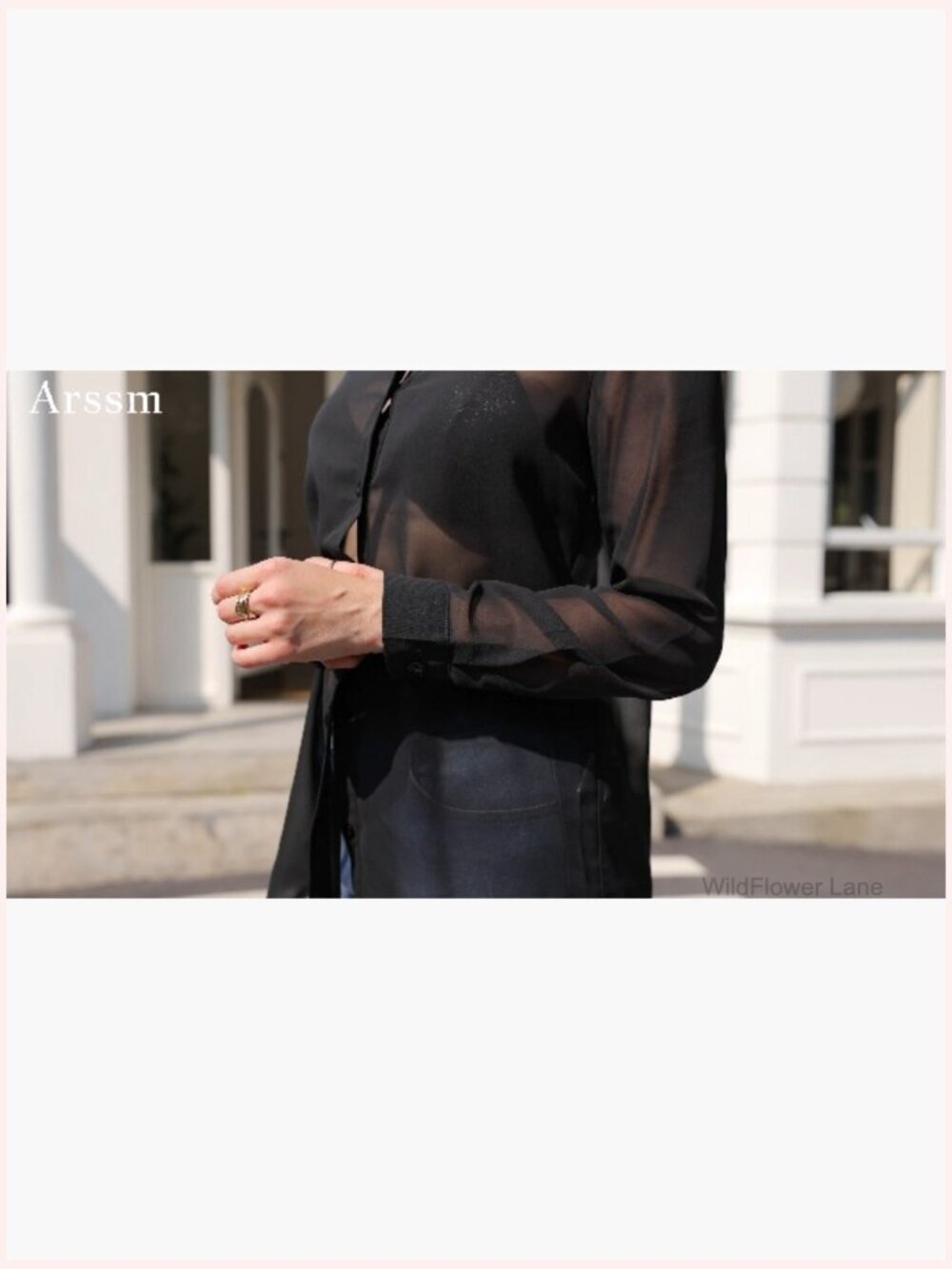 Sheer Button Down Blouse Long Sleeve Mesh See Through Nightwear Clubwear - Picture 7 of 7
